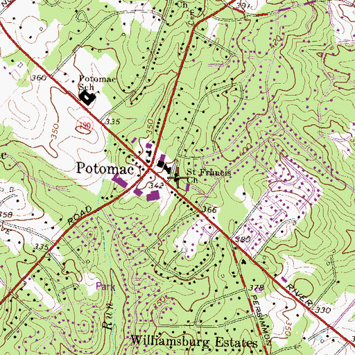 Topographic Map of Saint Francis Episcopal Day School, MD