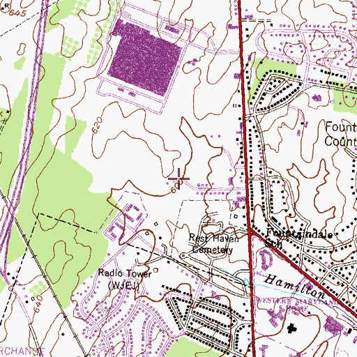 Topographic Map of Hagerstown Business College, MD