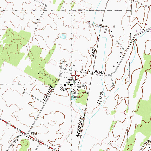 Topographic Map of Saint James High School, MD