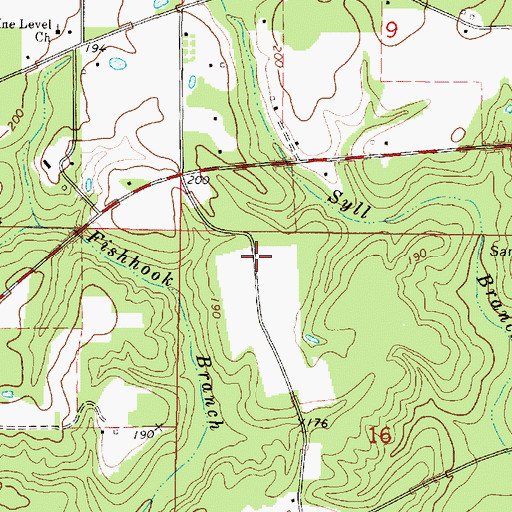 Topographic Map of Greene County High School, MS