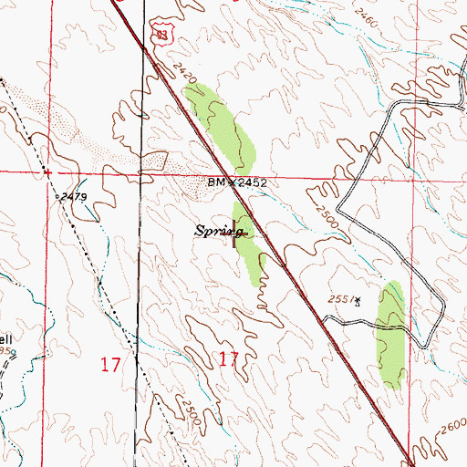 Topographic Map of Lower Hackberry Spring, AZ