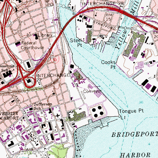 Topographic Map of WEBE-FM (Westport), CT