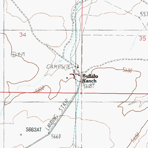 Topographic Map of Buffalo Ranch, AZ