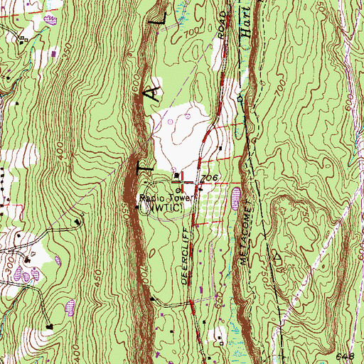 Topographic Map of WEDH-TV (Hartford), CT