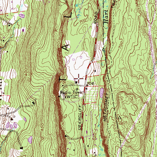 Topographic Map of WFSB-TV (Hartford), CT