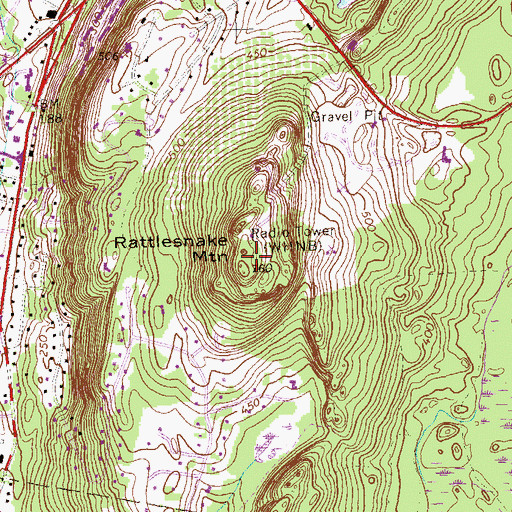 Topographic Map of WVIT-TV (New Britain), CT