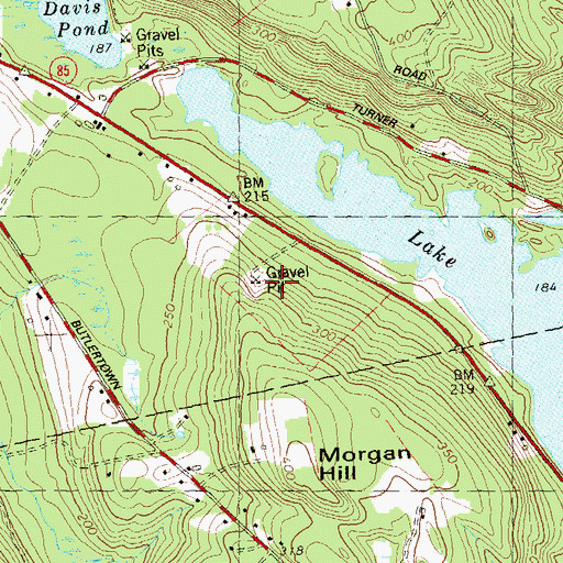 Topographic Map of WTWS-TV (New London), CT