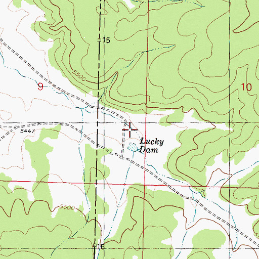Topographic Map of Lucky Dam, AZ