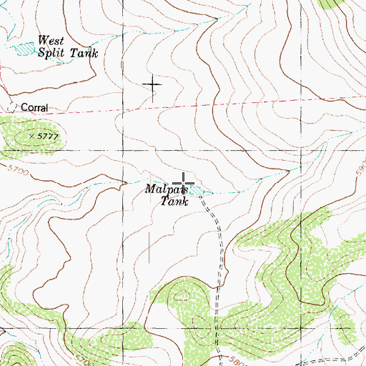 Topographic Map of Malpais Tank, AZ