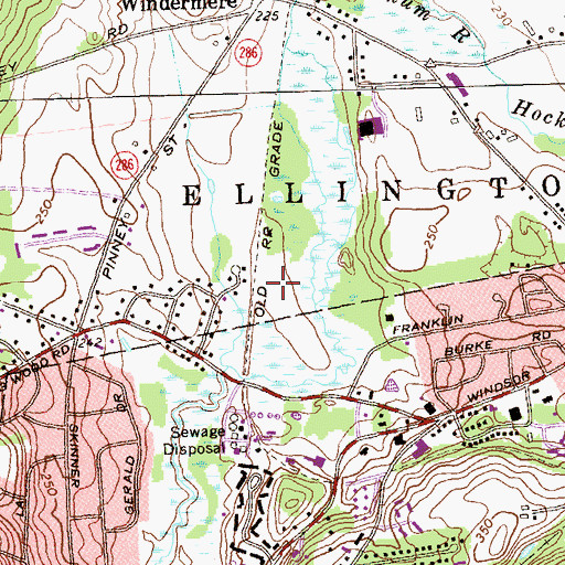 Topographic Map of WCTF-AM (Vernon), CT
