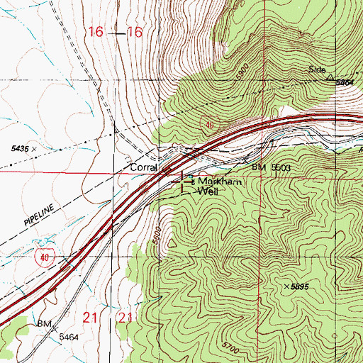 Topographic Map of Markham Well, AZ
