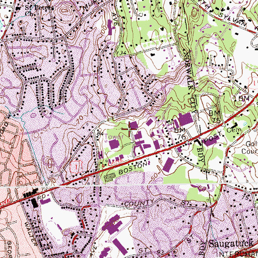 Topographic Map of WMMM-AM (Westport), CT