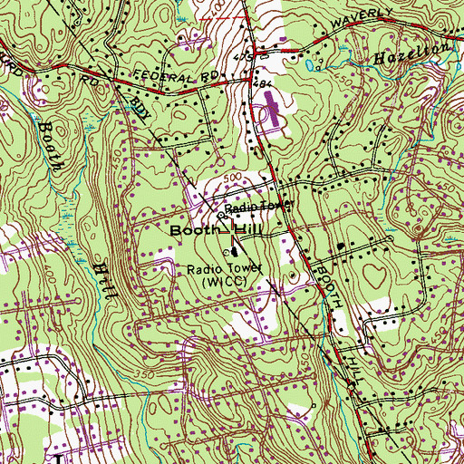 Topographic Map of WSHU-FM (Fairfield), CT