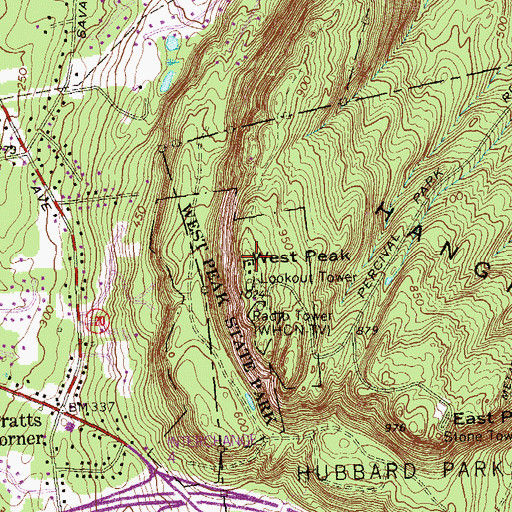 Topographic Map of WHCN-FM (Hartford), CT