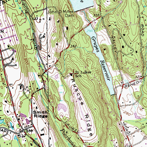 Topographic Map of WSLX-FM (New Canaan), CT