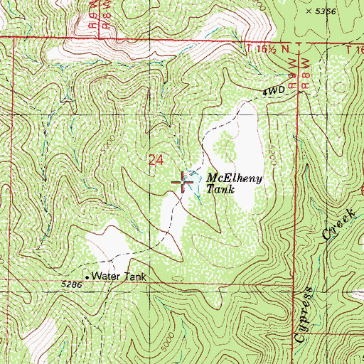 Topographic Map of McElheny Tank, AZ