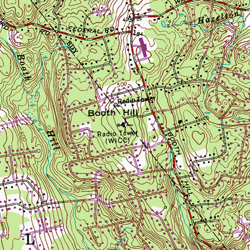 Topographic Map of WEDW-TV (Bridgeport), CT