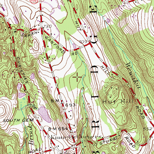 Topographic Map of Town of Bridgewater, CT