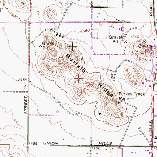 Topographic Map of Buffalo Ridge, AZ