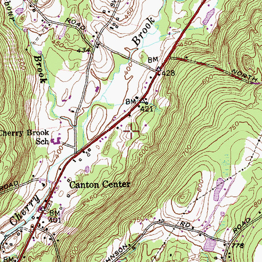 Topographic Map of Town of Canton, CT