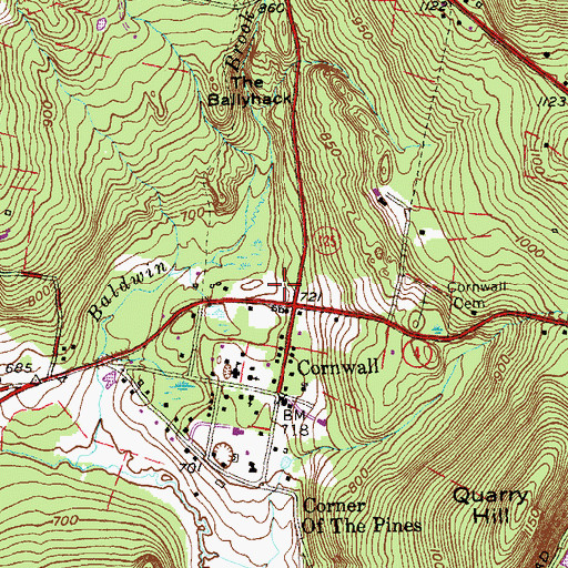 Topographic Map of Town of Cornwall, CT