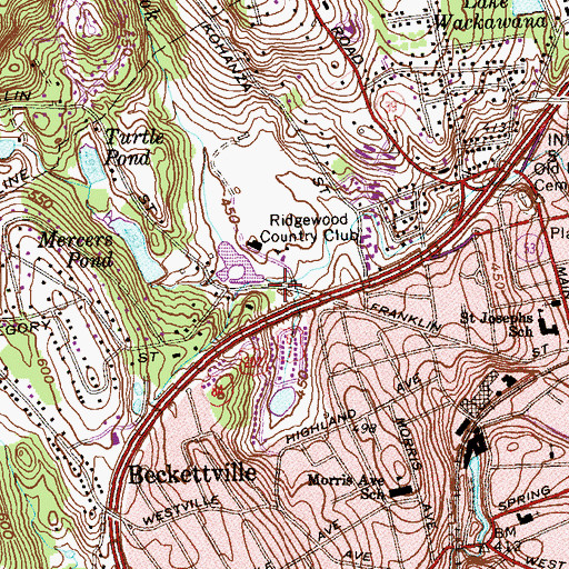 Topographic Map of Town of Danbury, CT