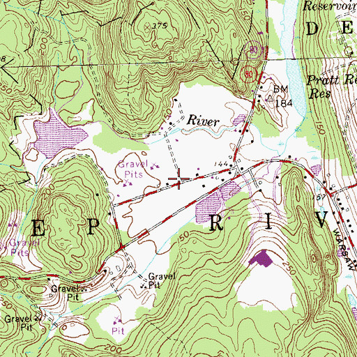 Topographic Map of Town of Deep River, CT