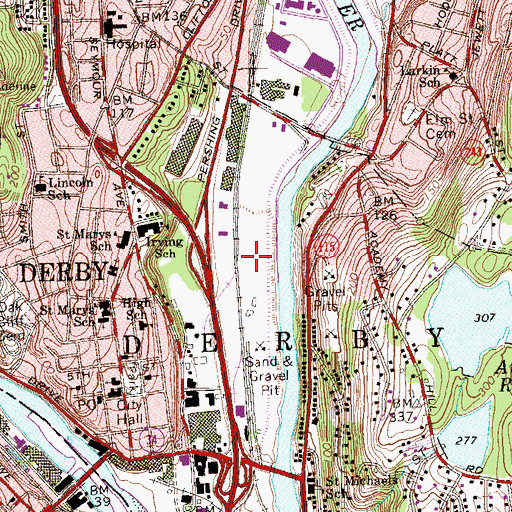 Topographic Map of Town of Derby, CT