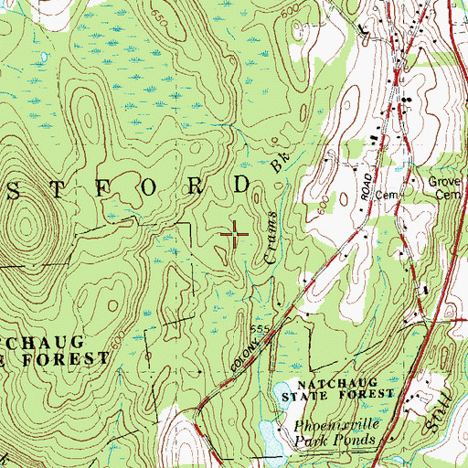 Topographic Map of Town of Eastford, CT