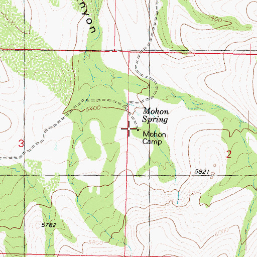 Topographic Map of Mohon Camp, AZ