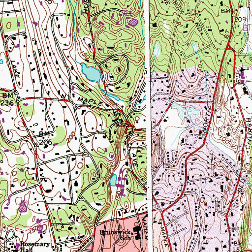 Topographic Map of Town of Greenwich, CT