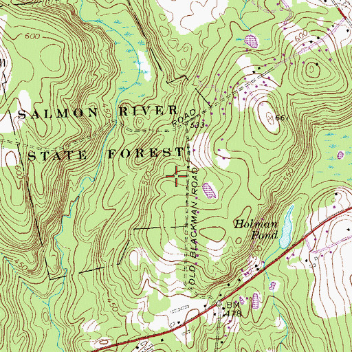 Topographic Map of Town of Hebron, CT