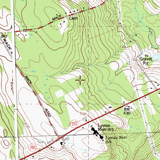 Topographic Map of Town of Lebanon, CT
