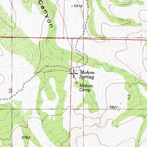 Topographic Map of Mohon Spring, AZ