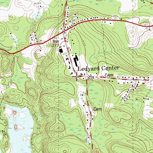 Topographic Map of Town of Ledyard, CT