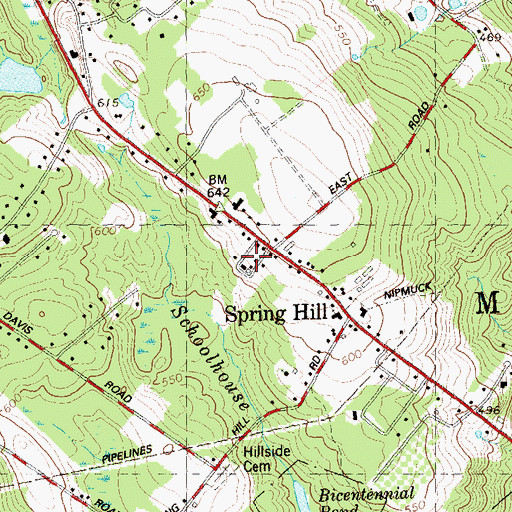 Topographic Map of Town of Mansfield, CT