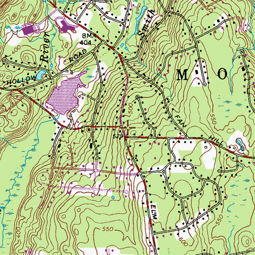 Topographic Map of Town of Monroe, CT