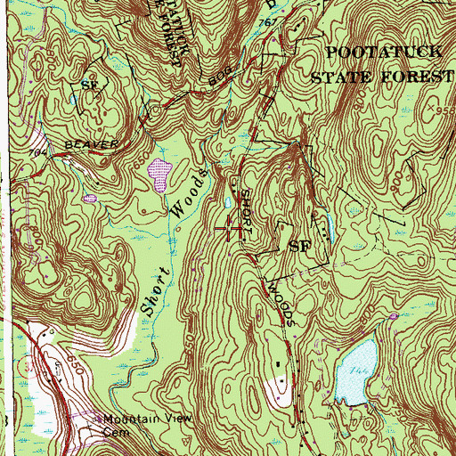 Topographic Map of Town of New Fairfield, CT