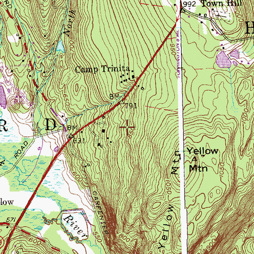 Topographic Map of Town of New Hartford, CT