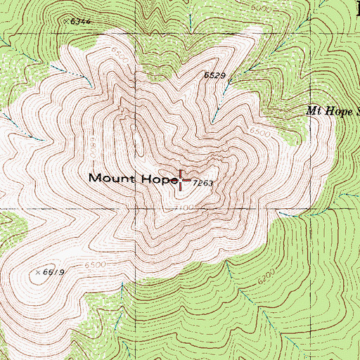 Topographic Map of Mount Hope, AZ