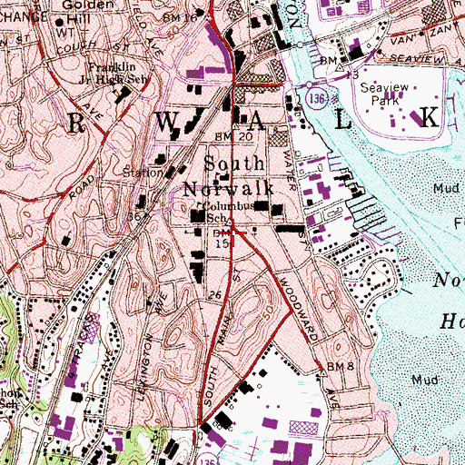 Topographic Map of Town of Norwalk, CT