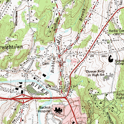 Topographic Map of Town of Norwich, CT