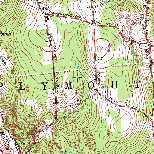 Topographic Map of Town of Plymouth, CT