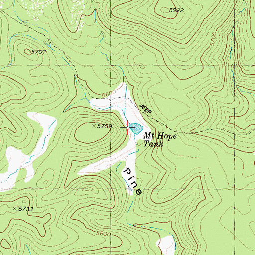Topographic Map of Mount Hope Tank, AZ