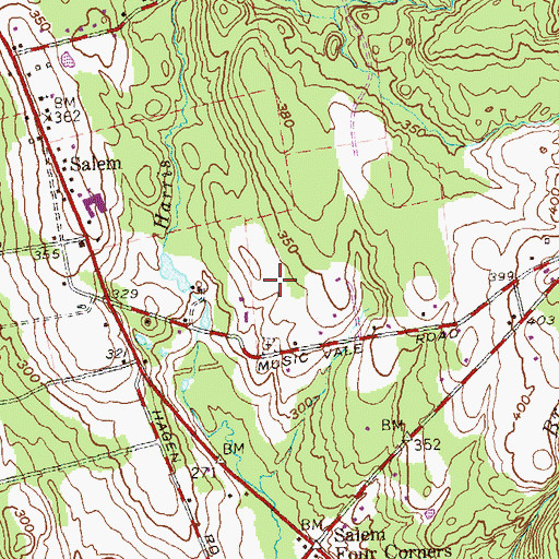 Topographic Map of Town of Salem, CT