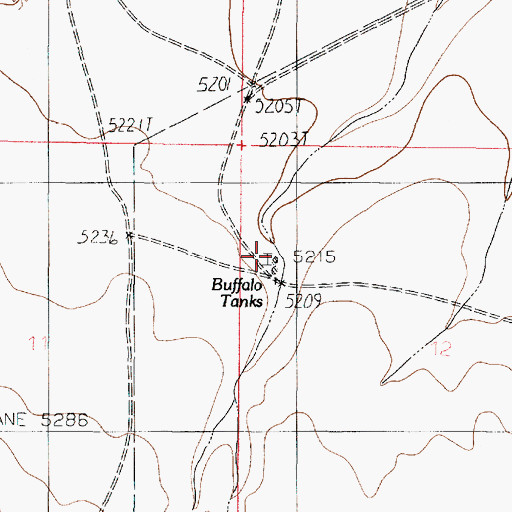 Topographic Map of Buffalo Tanks, AZ