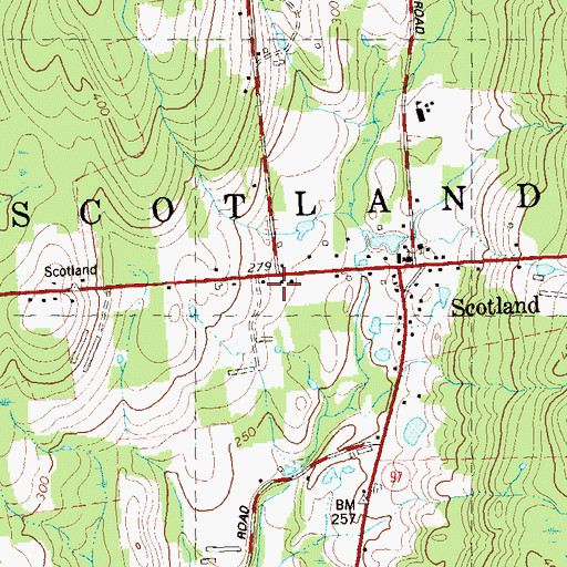 Topographic Map of Town of Scotland, CT
