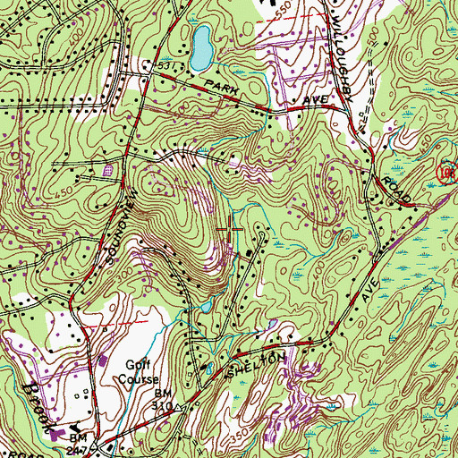 Topographic Map of Town of Shelton, CT