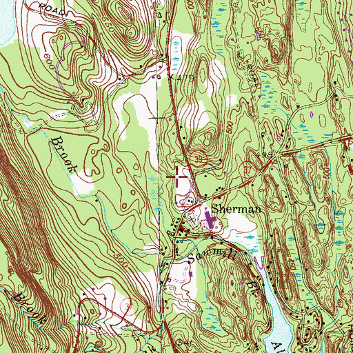 Topographic Map of Town of Sherman, CT