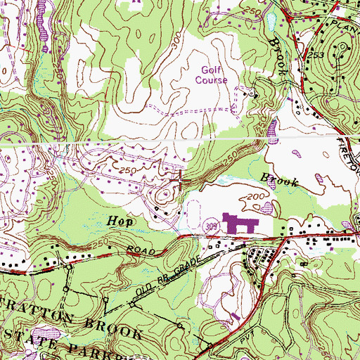 Topographic Map of Town of Simsbury, CT